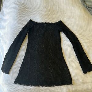 Lace long sleeve mini dress